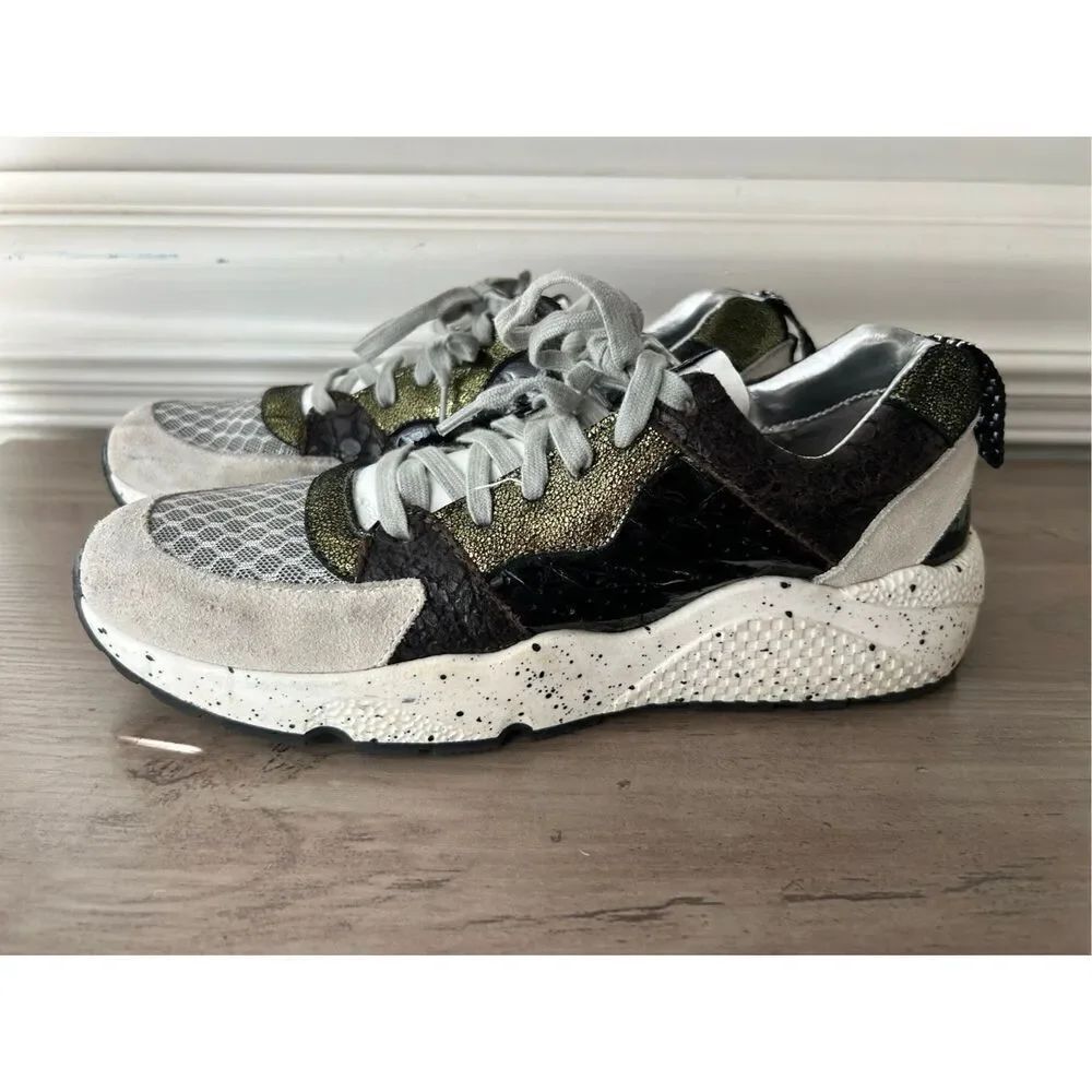 P448 Alex Women’s Sneaker Athletic Shoes EU 38 US 7.5/8 Black / Olive / Gray